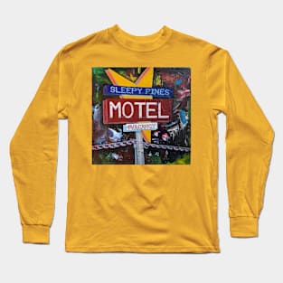 Abstract Neon Landmark Series: Sleepy Pines Motel Long Sleeve T-Shirt